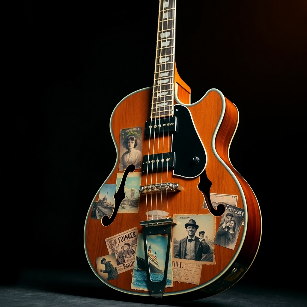 Jane playing guitar while traveling